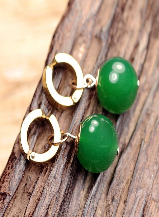 RAINDEWLL Goku Black Potara Earring,1 Pair Zamasu Agate Drop Earrings Green - Image 3